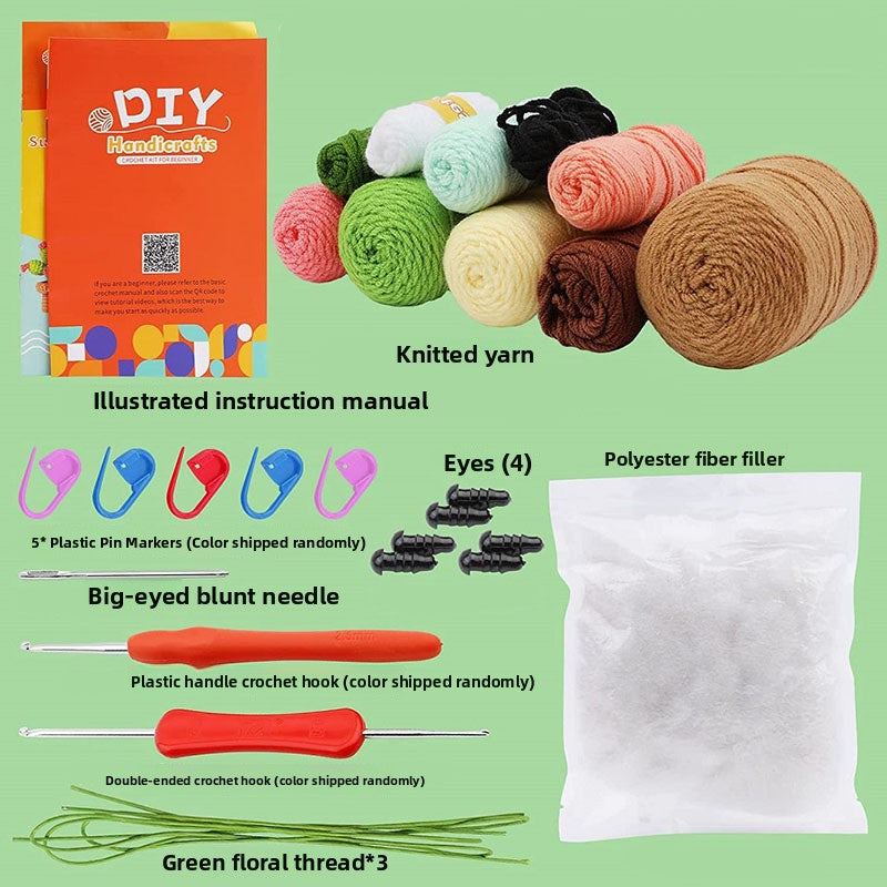 Crochet Material Package Animal English Instruction Video Handmade Doll DIY