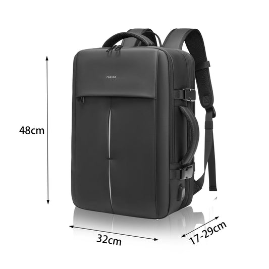 Men'S Expandable Business Travel Backpack 40L-Waterproof Laptop Bag with USB Charging Port Multifunctional Storage Oxford Cloth