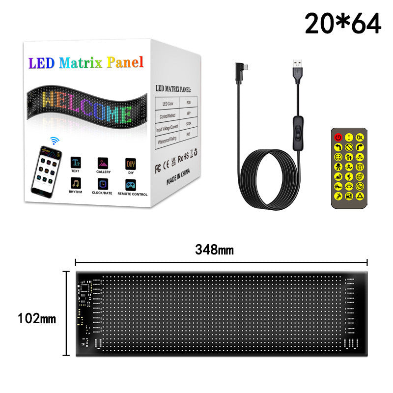Bluetooth App Controlled Flexible LED Car Display Screen