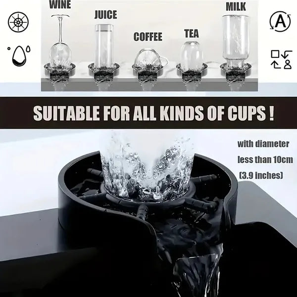 Automatic cup washer close up of spray head