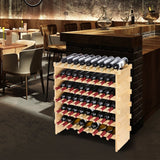72-bottle bamboo wine rack with 8-tier stackable design