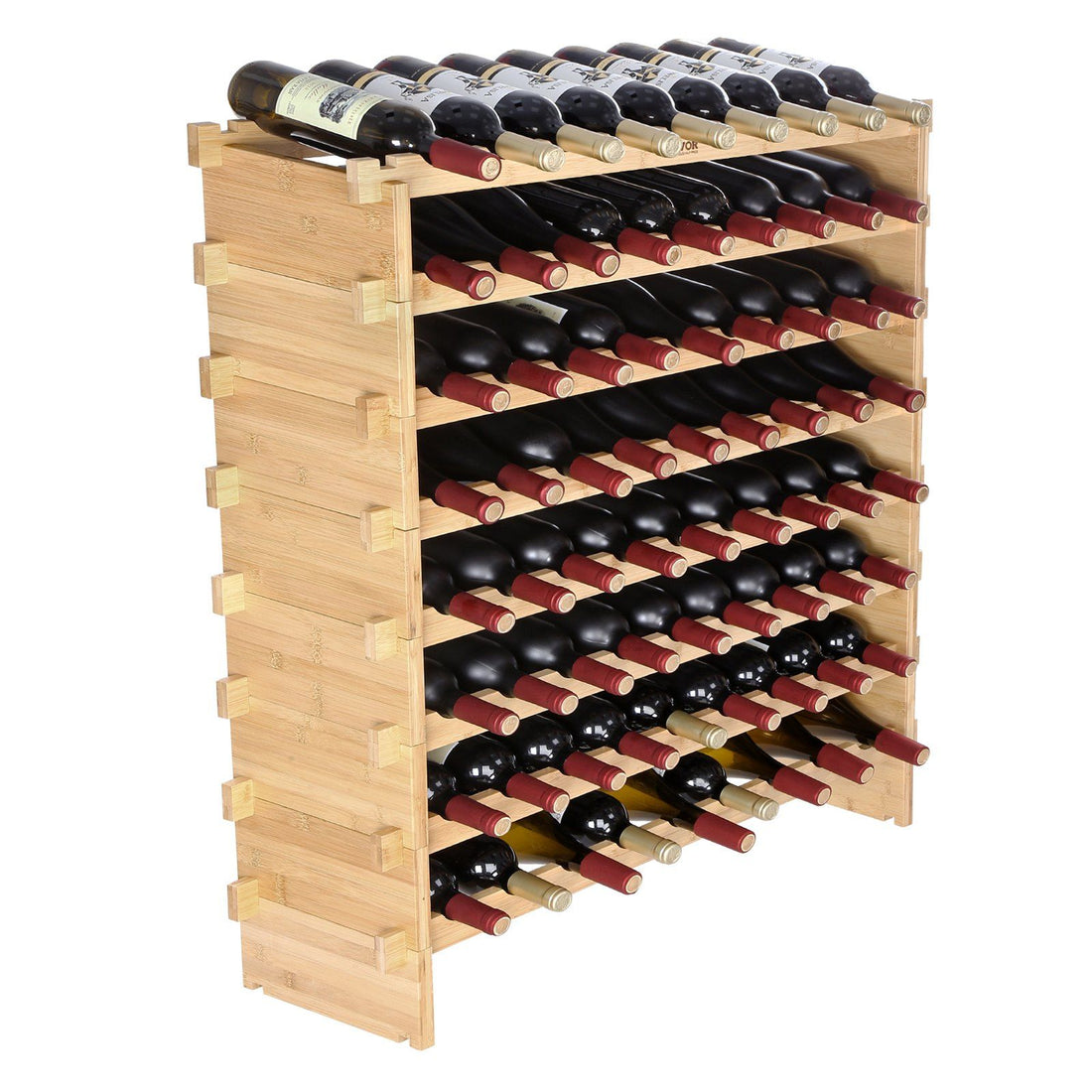 Bamboo wine rack standalone in natural bamboo finish