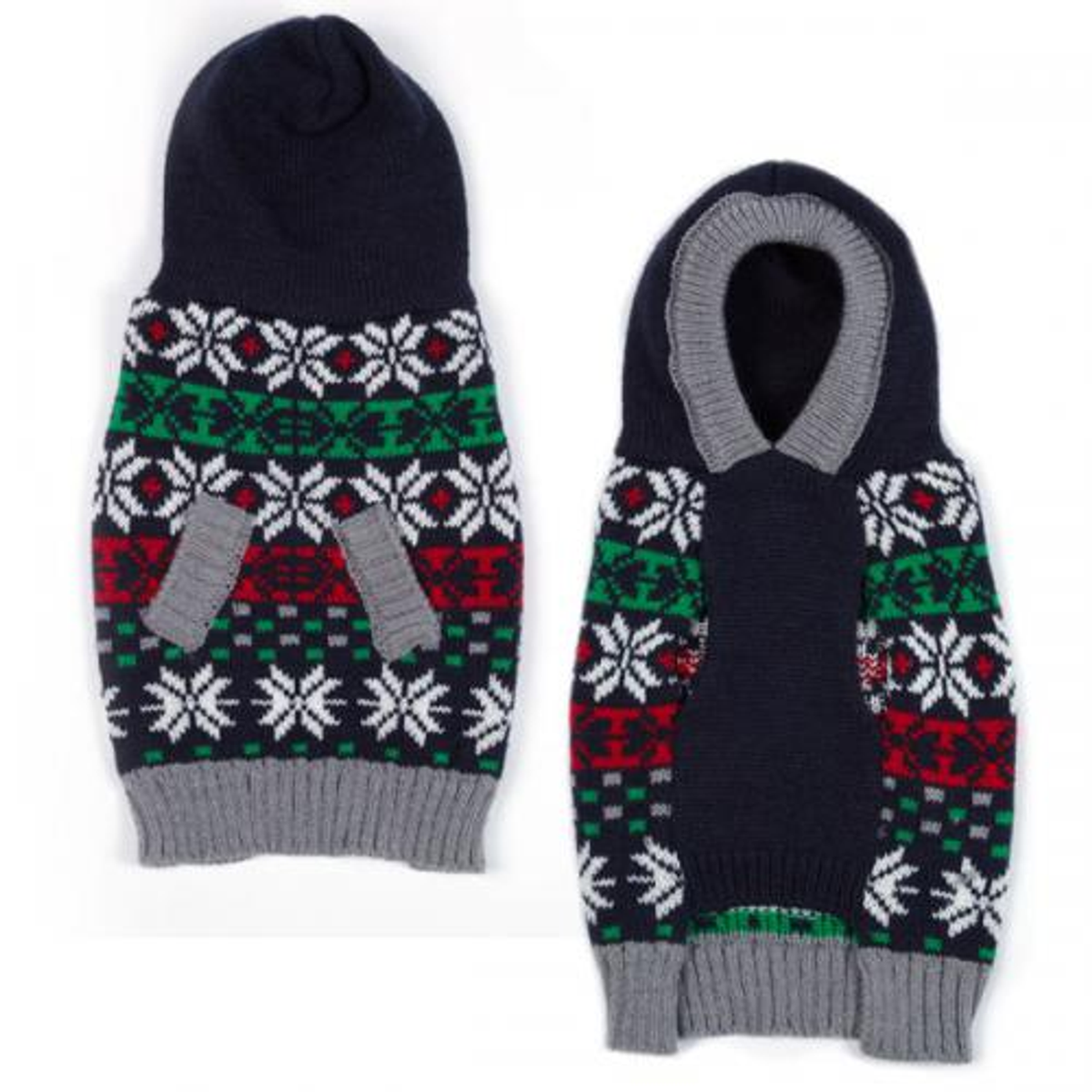 East Side Collection Snowflake Dog Hoodie Sweater