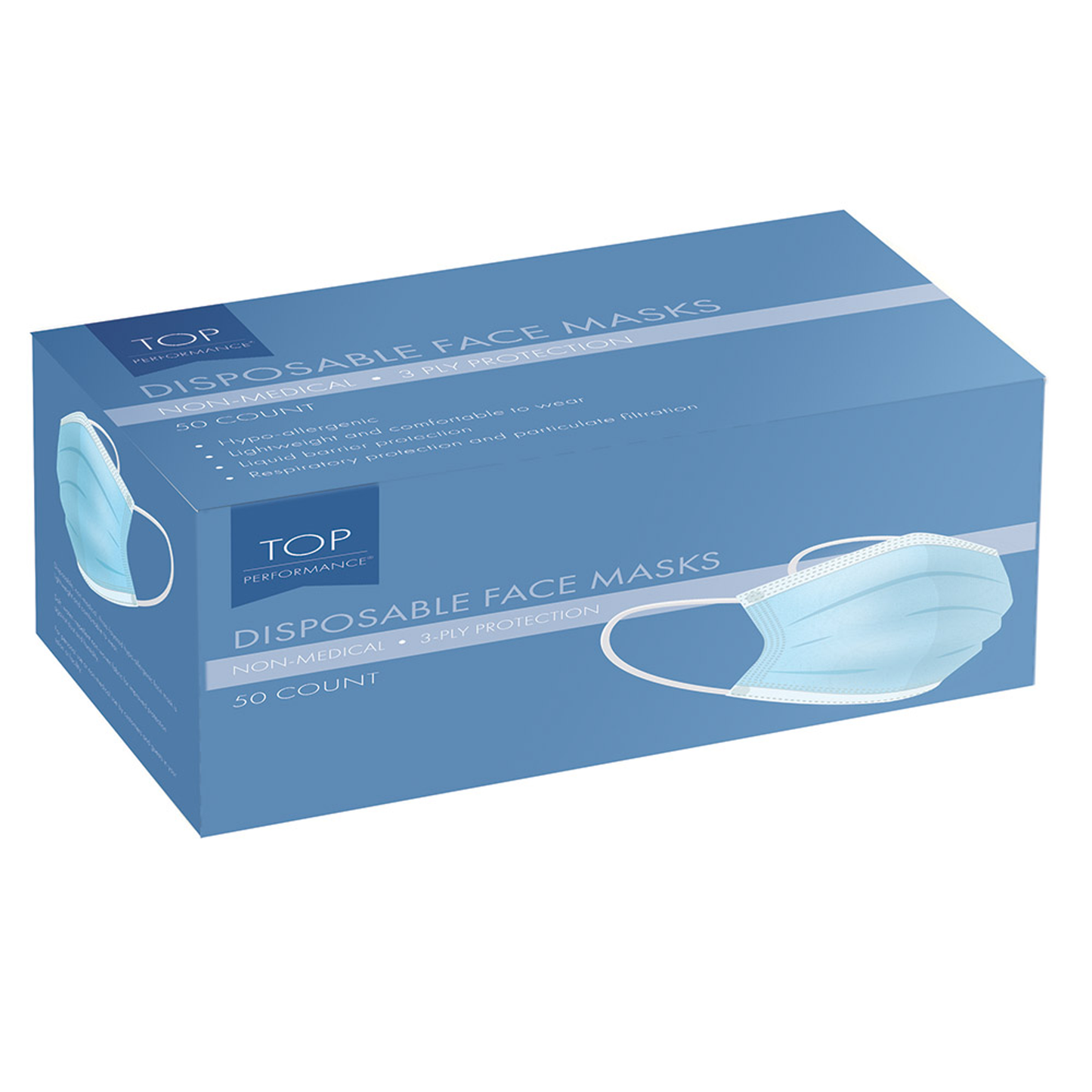 Top Performance Disposable Non-Medical Face Mask 50-Count