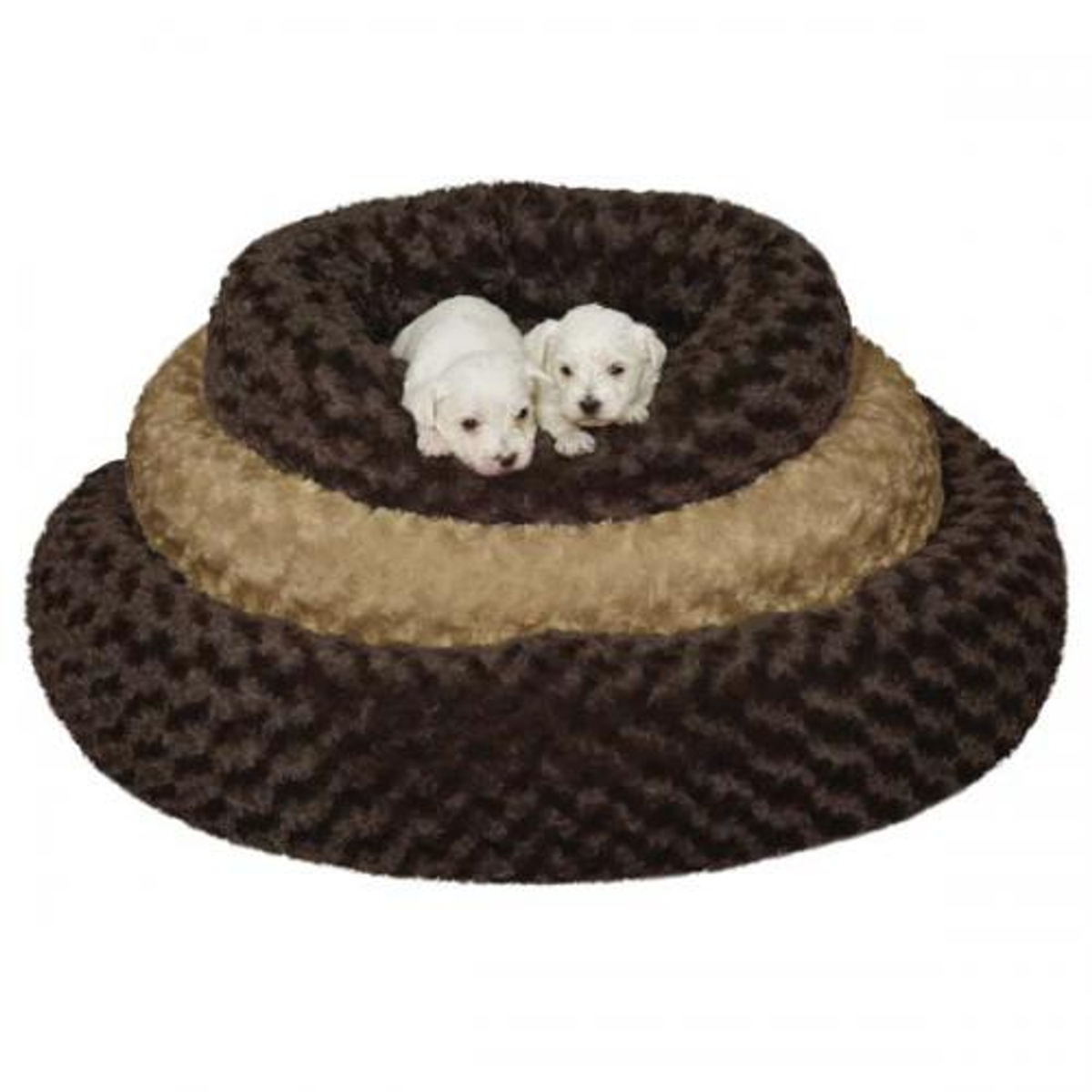 Slumber Pet Swirl Plush Donut Dog Bed (Oatmeal)