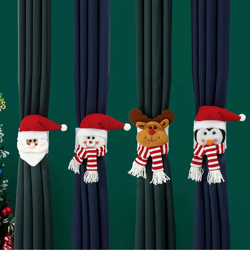 Christmas Curtain Buckle Set: Santa, Snowman, Reindeer, Penguin - Image 6