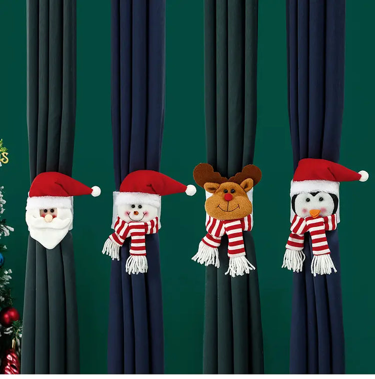 Christmas Curtain Buckle Set: Santa, Snowman, Reindeer, Penguin - Image 6