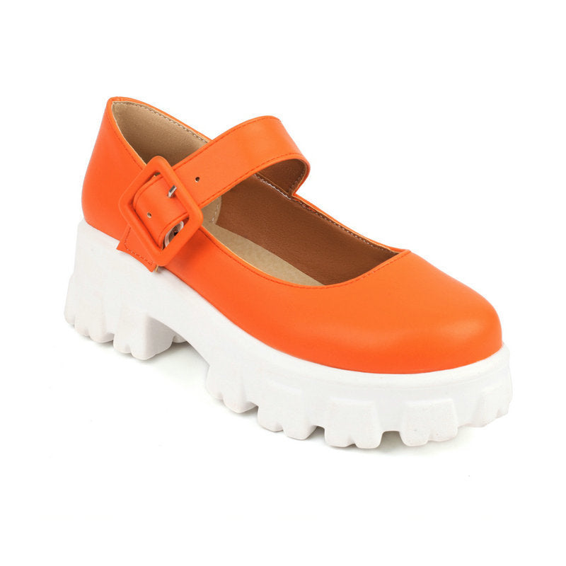 Retro Mary Jane Chunky Heel Women Shoes