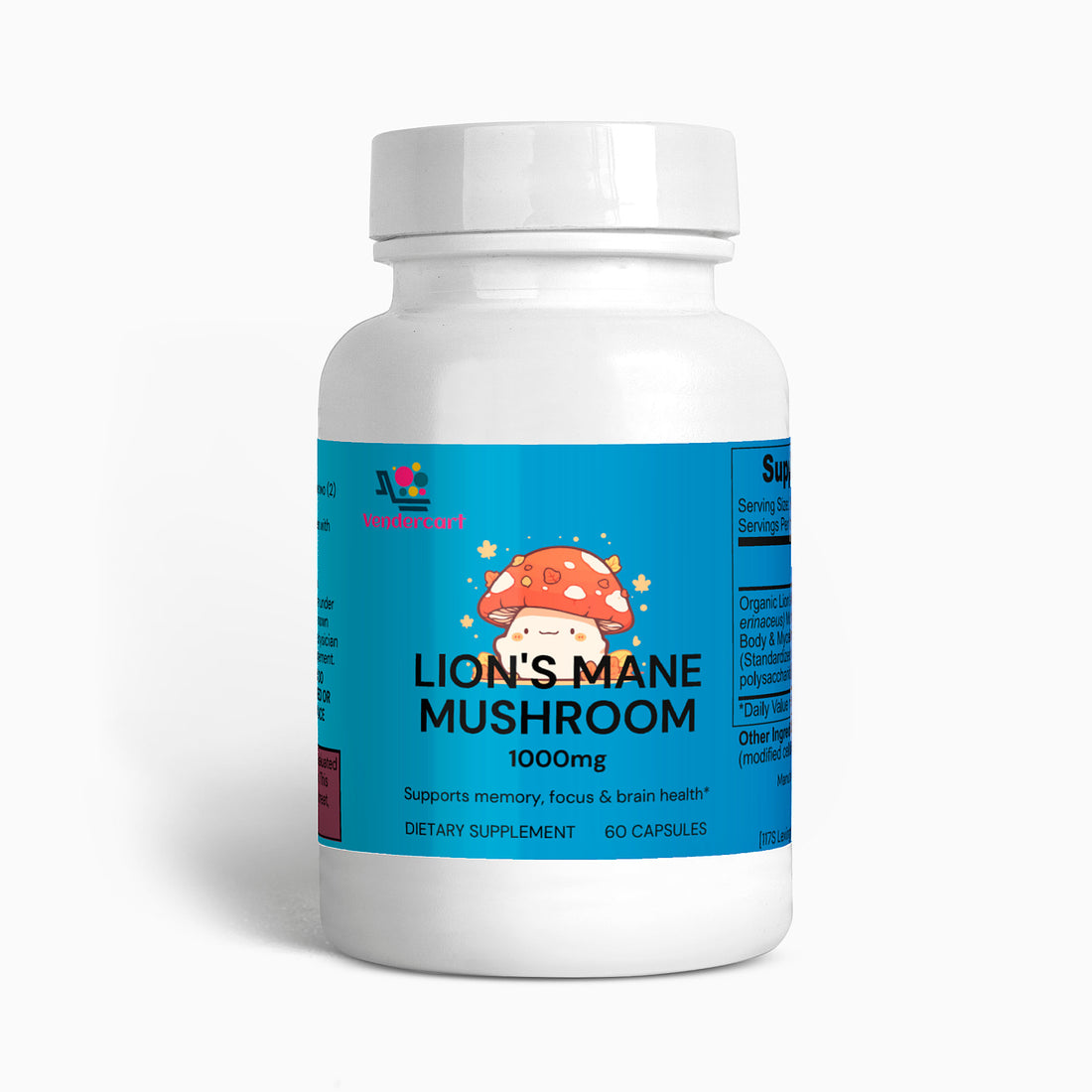 Lions mane capsules poured into hand