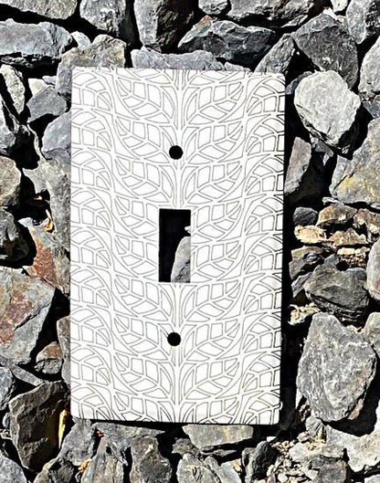 Laser-Etched Steel Switch Plate Cover by Dawn Lombard Glass