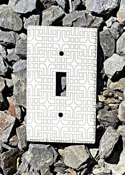 Laser-Etched Steel Switch Plate Cover by Dawn Lombard Glass