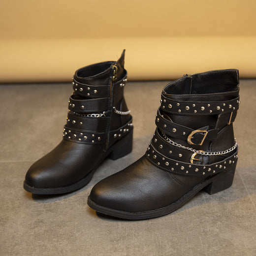 Punk Style Mid-Calf Boots