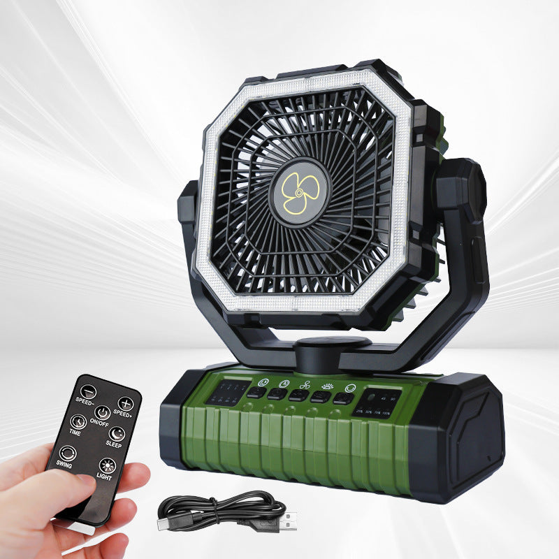 Portable Camping Fan with LED Light