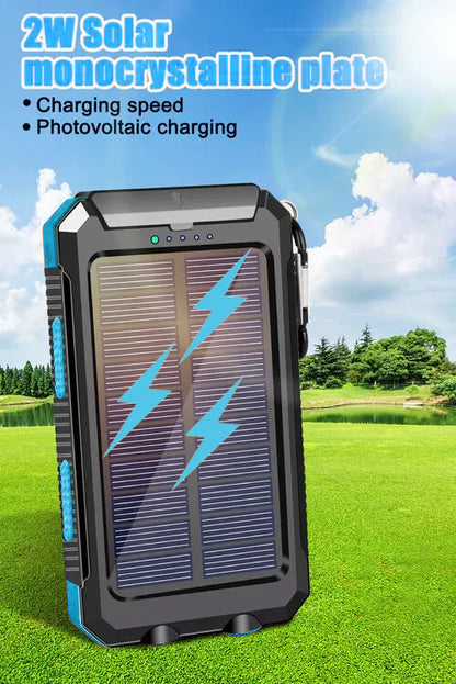 10000000mAh Solar Power Bank Waterproof Dual USB Charger