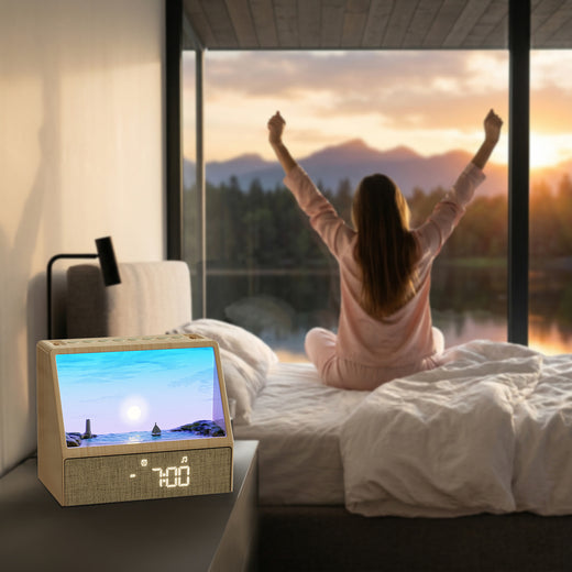 Simulated sunrise alarm clock