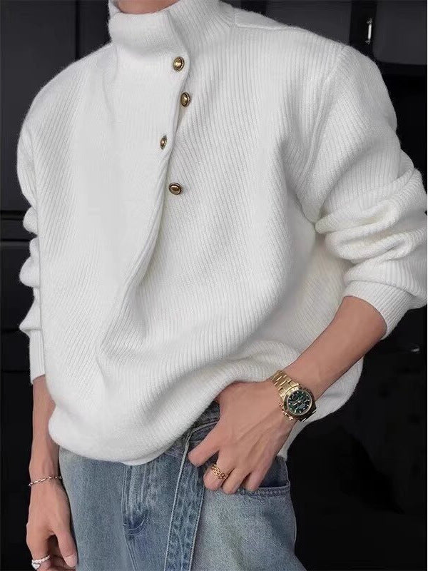 Men's Casual Turtleneck Long Sleeve Knitwear Top