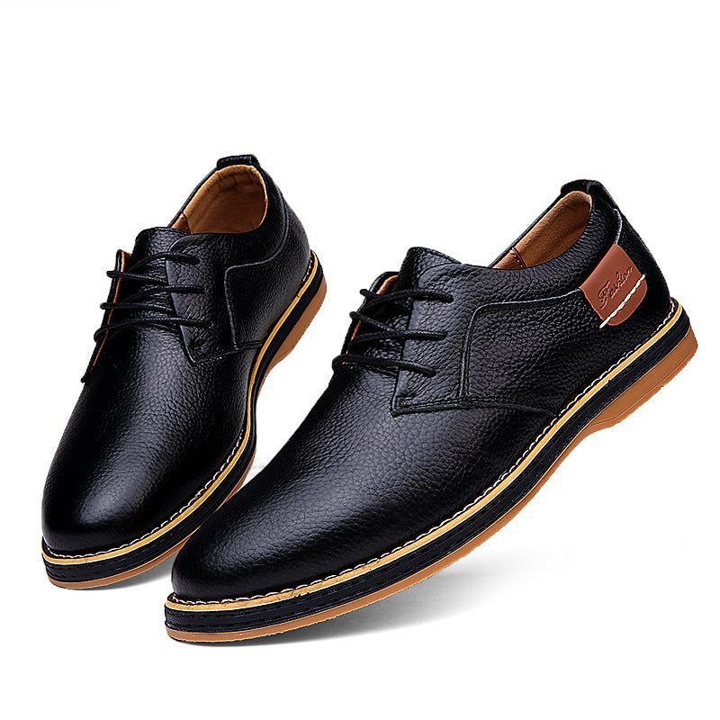 2024 Foreign Trade Men's Leather Shoes Cross-border Large Size Leather Shoes Fashion Business Casual Handmade Stitch Chelsea Men's Leather Shoes