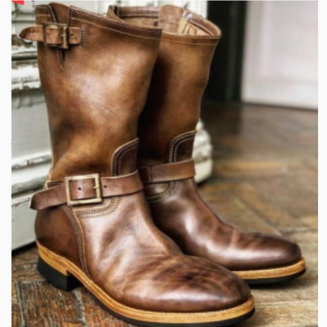 Mens Belt Buckle Mid-Calf Boots Formal Shoes product image 2