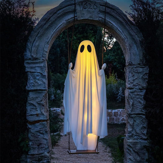 Large Glowing Swing Ghost Halloween Decoration