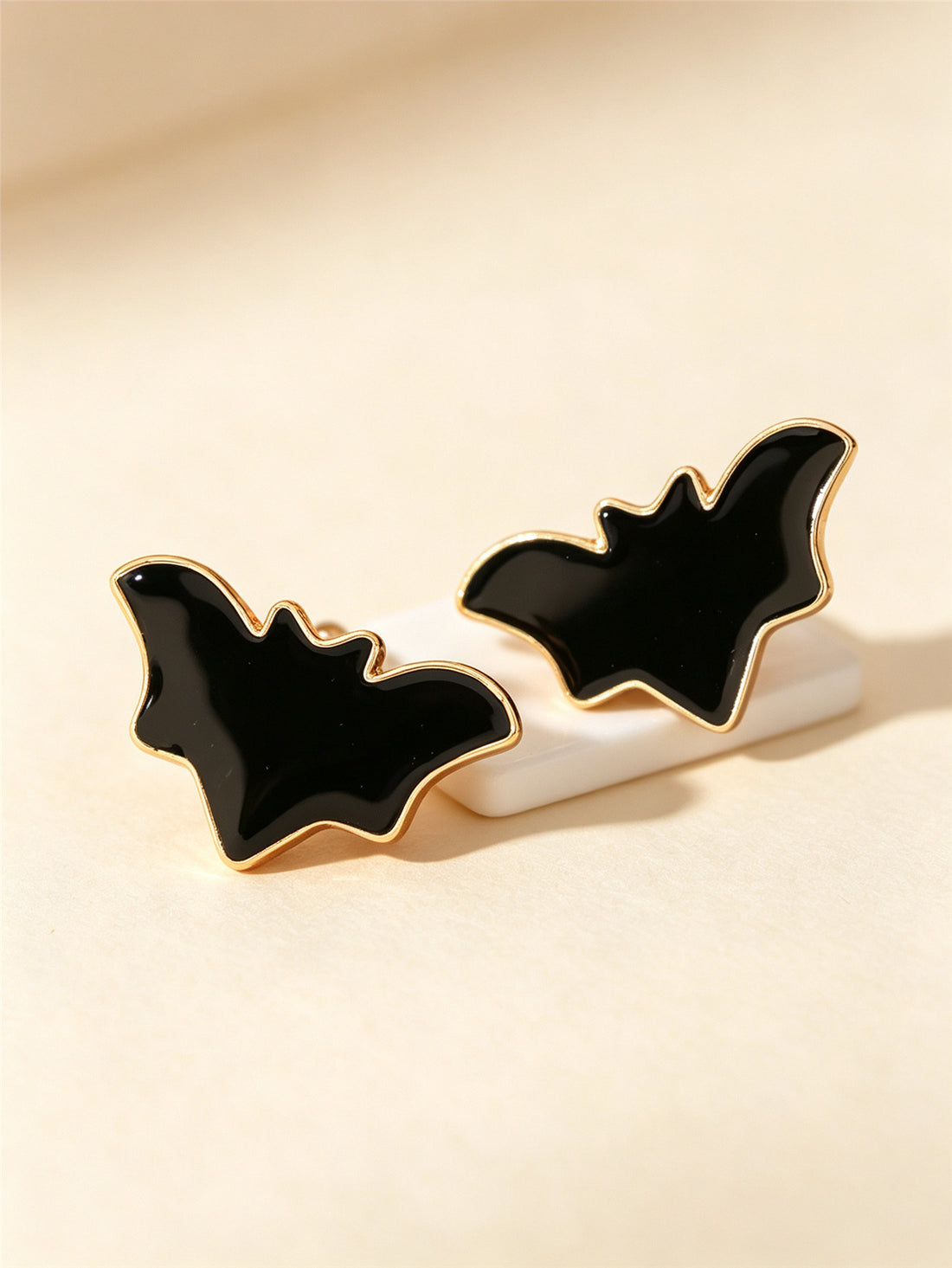 Halloween cute fun pumpkin ghost bat oil earrings three-piece set
