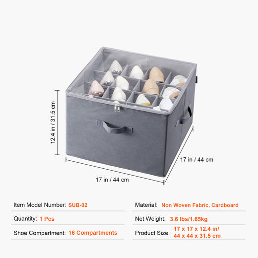 Under Bed Shoe Storage Organizer With Dividers