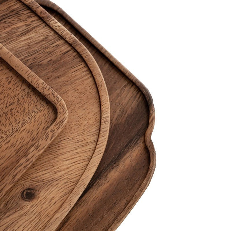 Walnut Wood Tea Tray with Pot Holder
