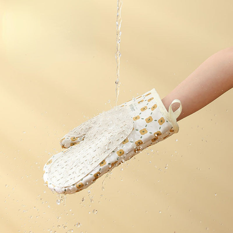 Anti-scald cotton oven mitt for hot cookware handling