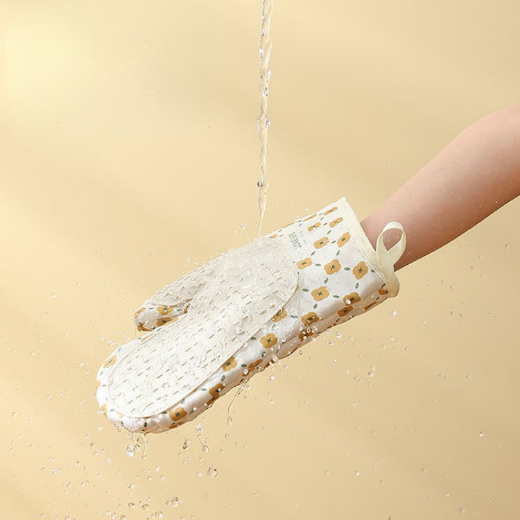 Anti-scald cotton oven mitt for hot cookware handling