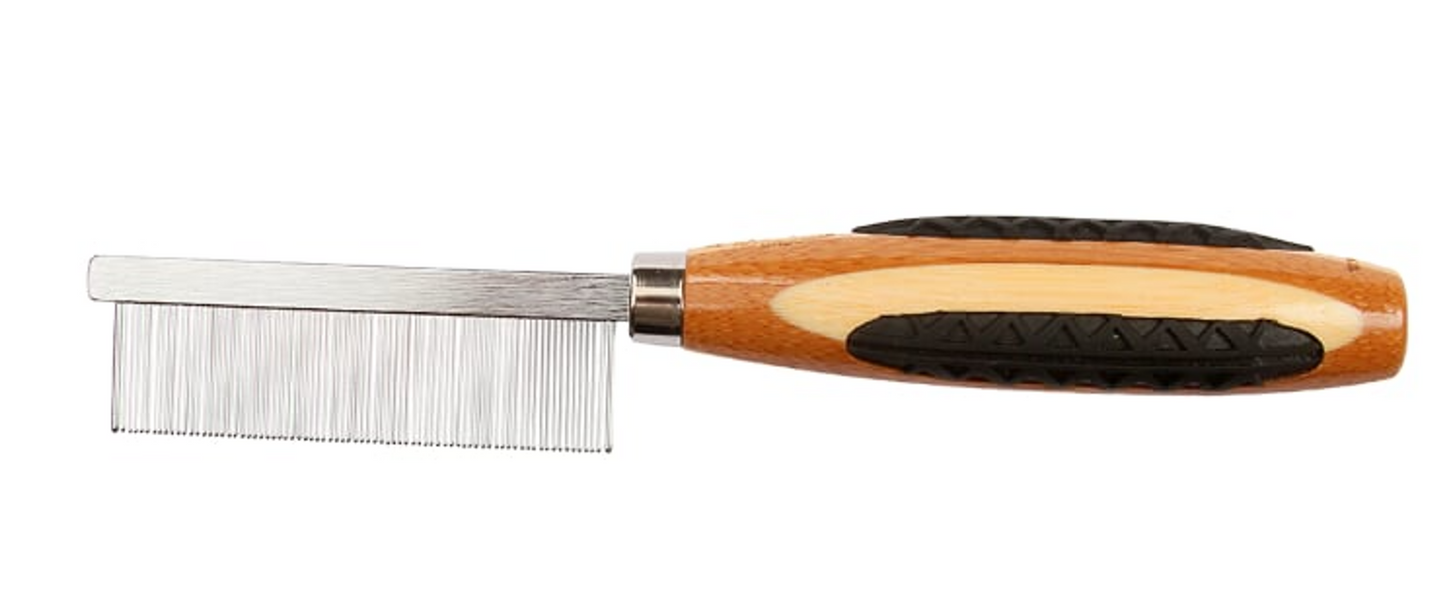Bass Style & Detangle Pet Comb with Bamboo Handle