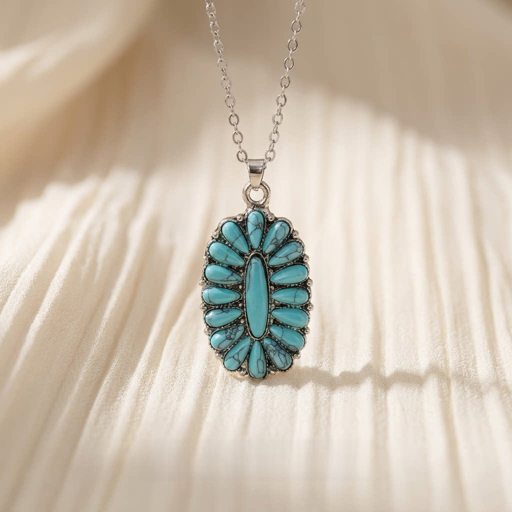 Turquoise oval necklace