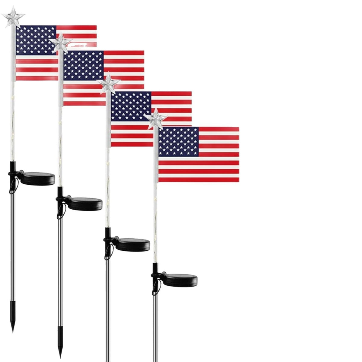 Solar American Flag Garden Light