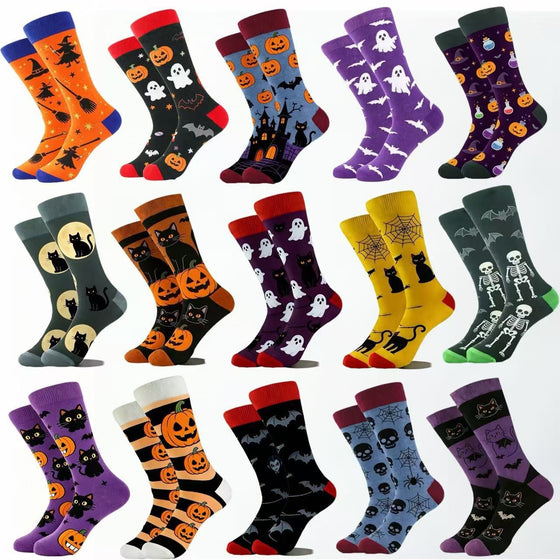 Halloween Themed Mid-Calf Cotton Socks