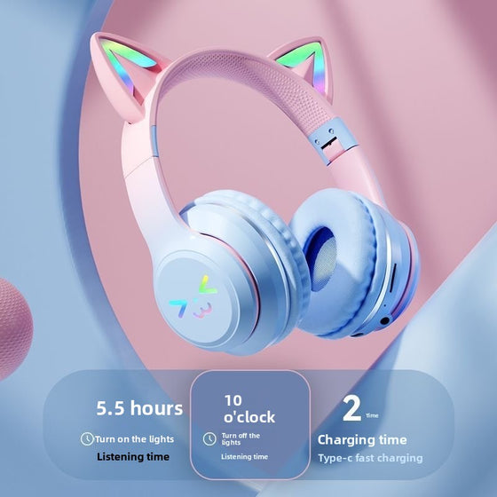Bluetooth Gaming Headset with Cat Ear Lights Gaming Headsets product image 1