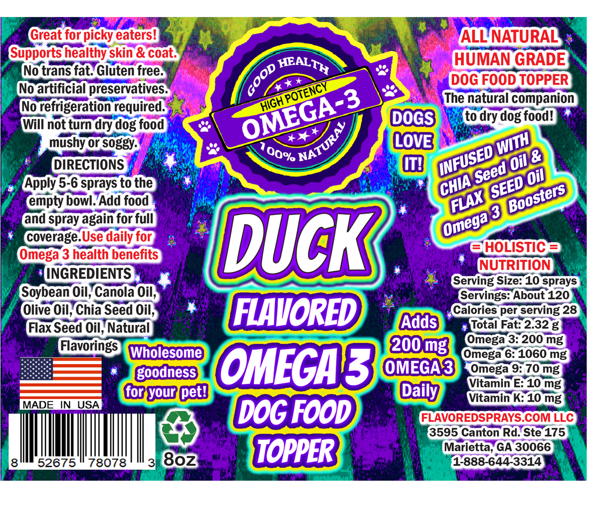 Duck Flavored Omega-3 Dog Food Topper Spray