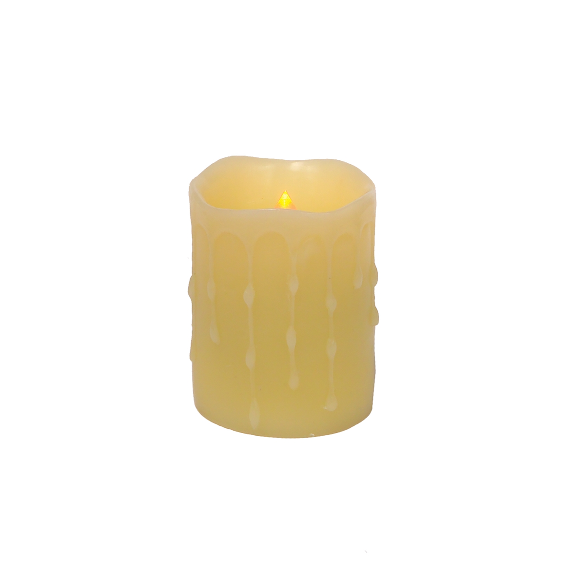 LED Wax Dripping Pillar Candles, Set of 4 (3x4 in)