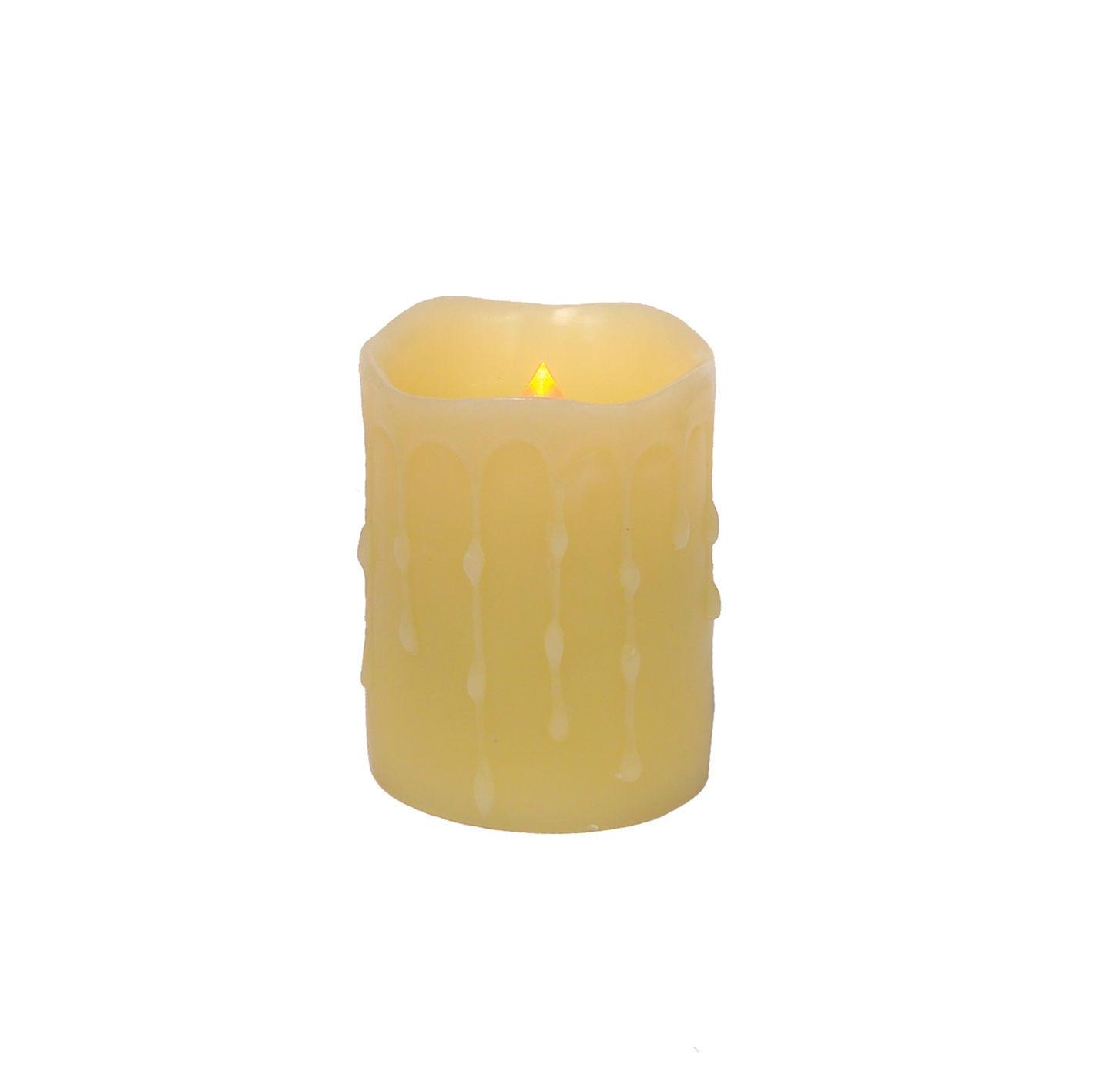 LED Wax Dripping Pillar Candles, Set of 4 (3x4 in)