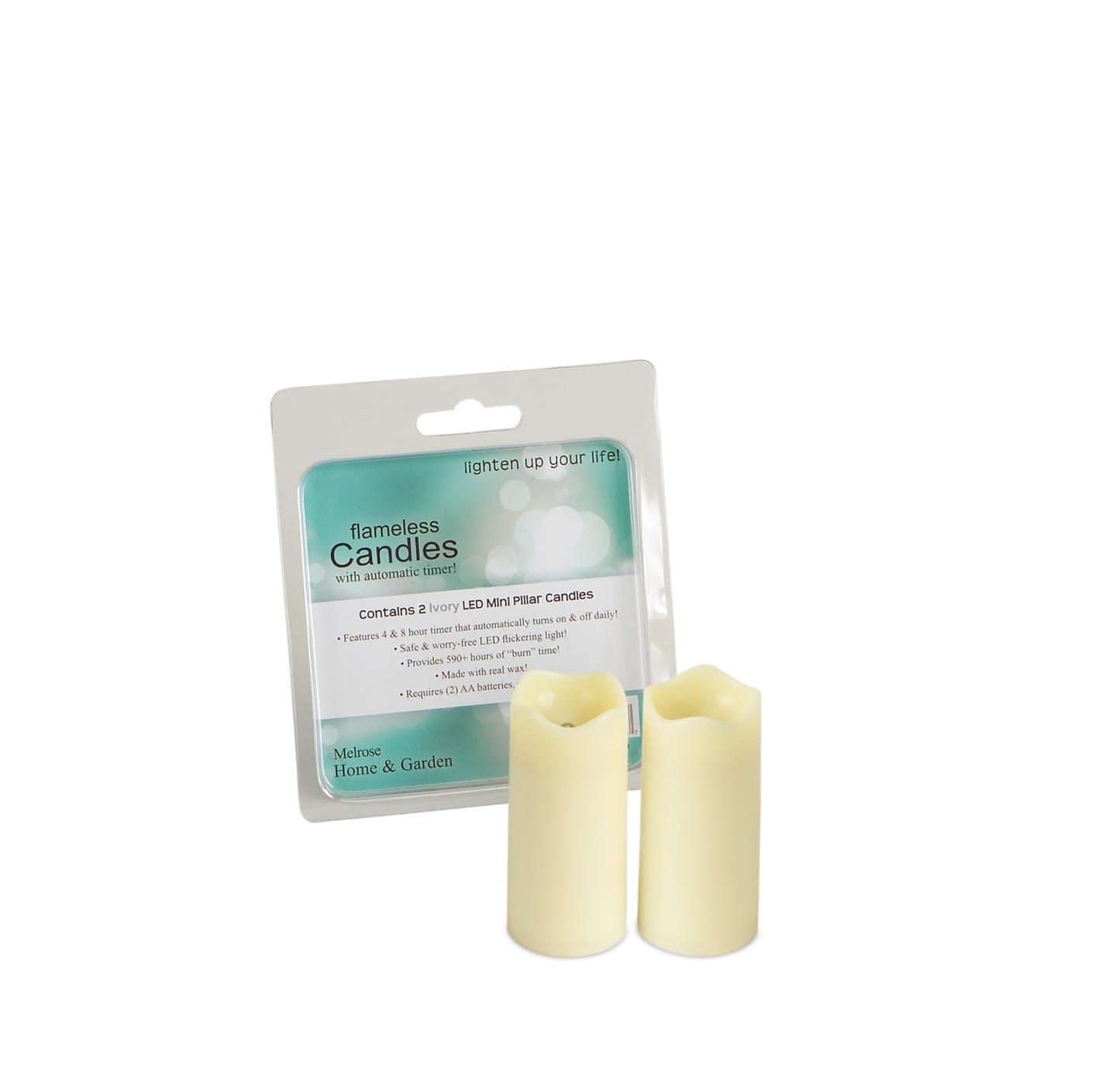 LED Mini Pillar Candle with Timer, Set of 12 (1.4 x 3 in)