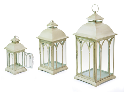 Metal & Glass Lanterns, Set of 3 (11-21 in, Classic)