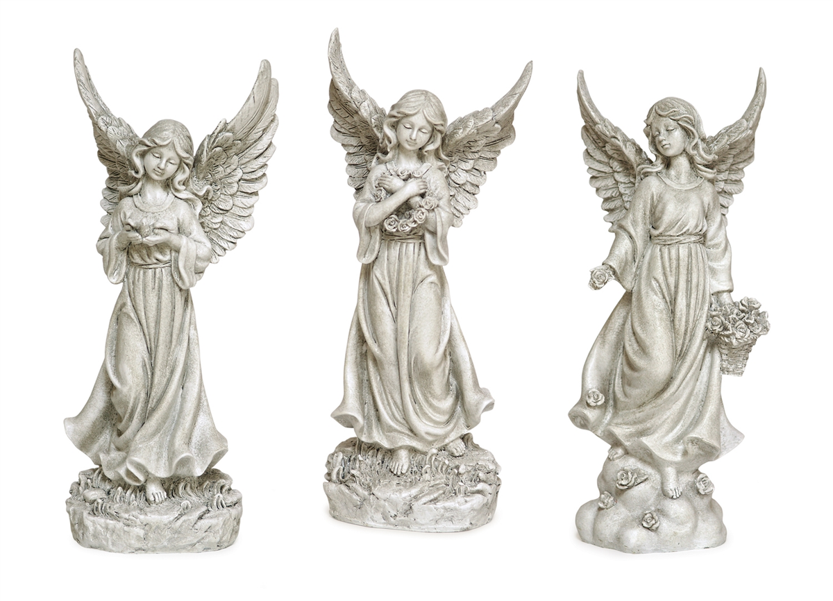 Decorative Angel Figurines, Set of 3 (13 in, Polyresin)