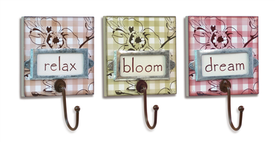 Dream Relax Bloom Wall Hook, Set of 12 (8.5 in, MDF)