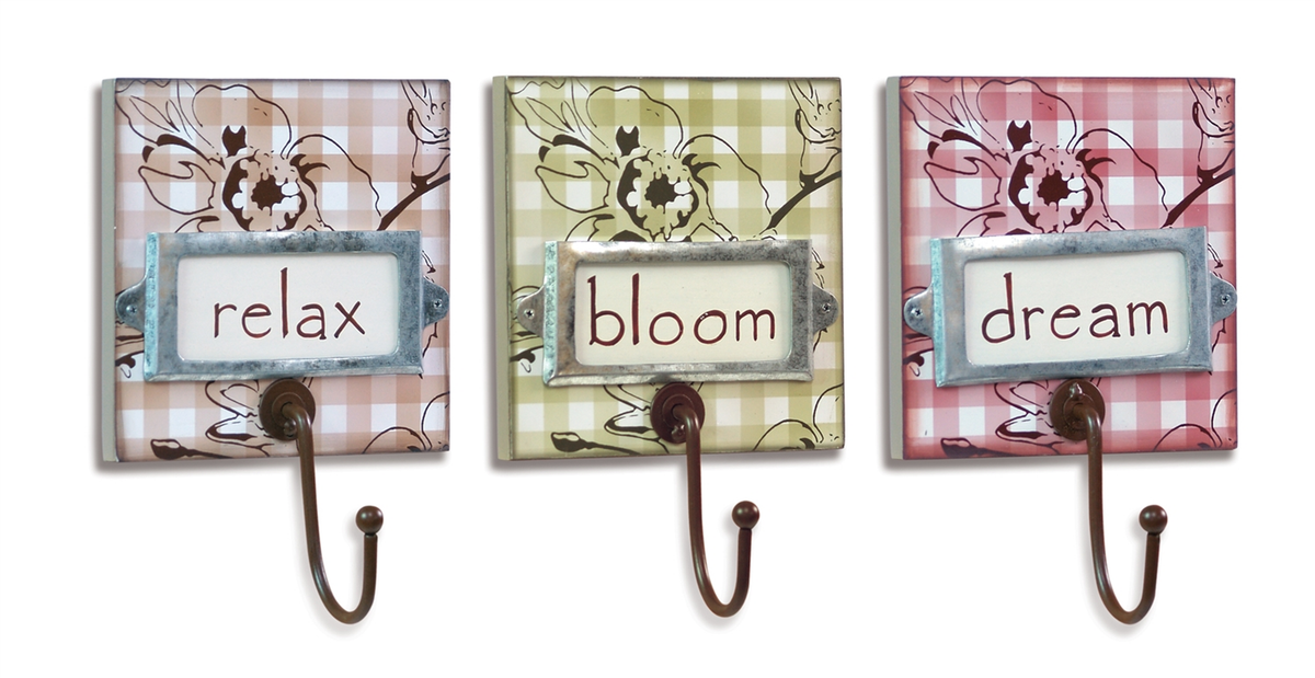 Dream Relax Bloom Wall Hook, Set of 12 (8.5 in, MDF)
