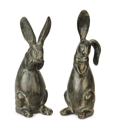 Floppy Eared Rabbit Figurines, Set of 2 (16.75 in)