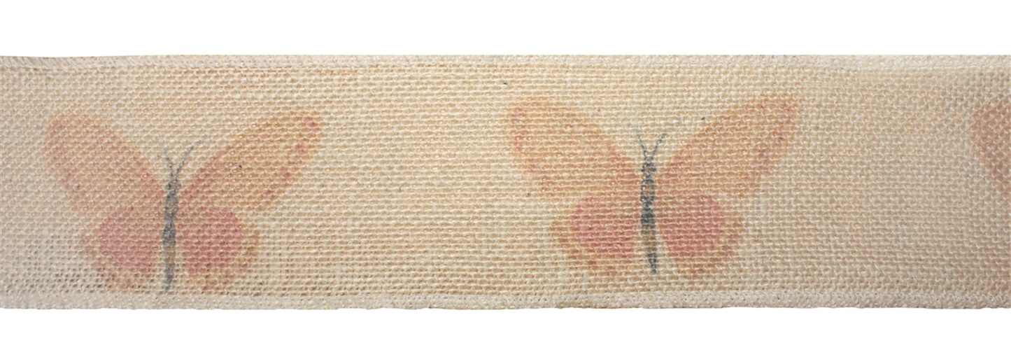 Butterfly Wired Jute Ribbon, 3" x 3.3 Yds. (Set of 6 Rolls)