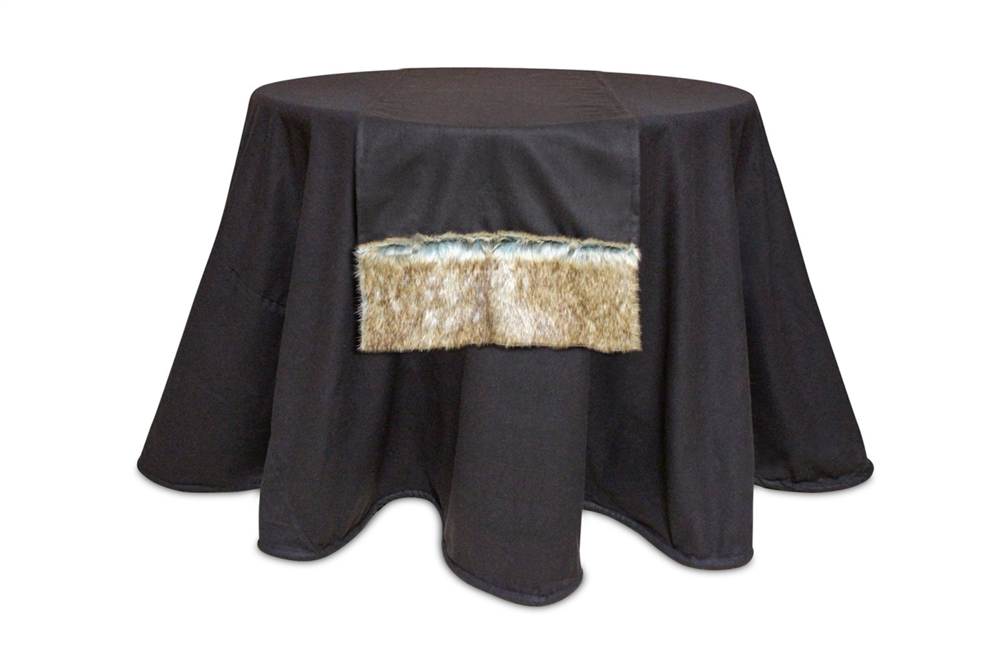 Faux Fur Detail Table Runner, 70" Long (Set of 4)