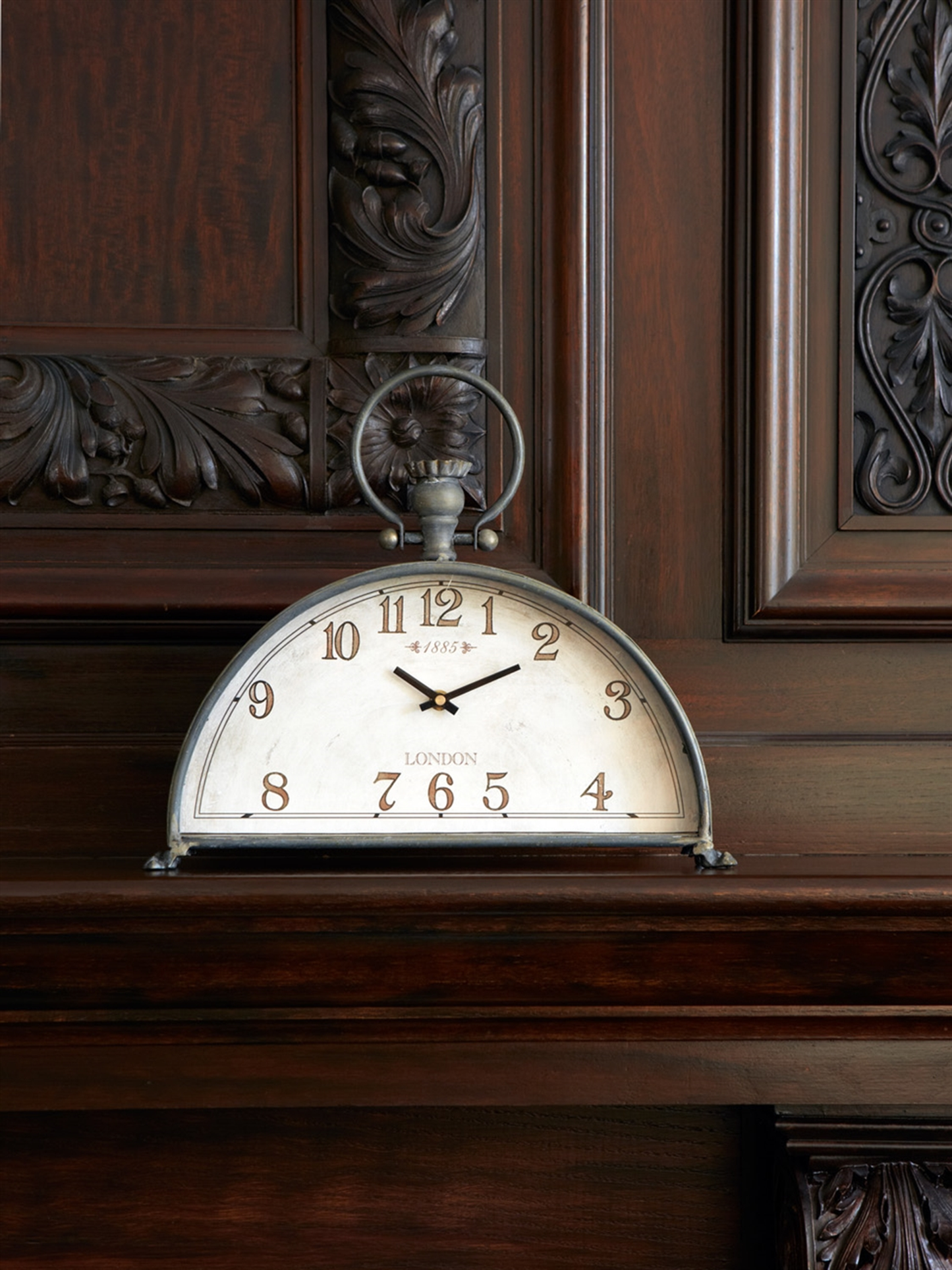 Metal & Glass Mantle Clock