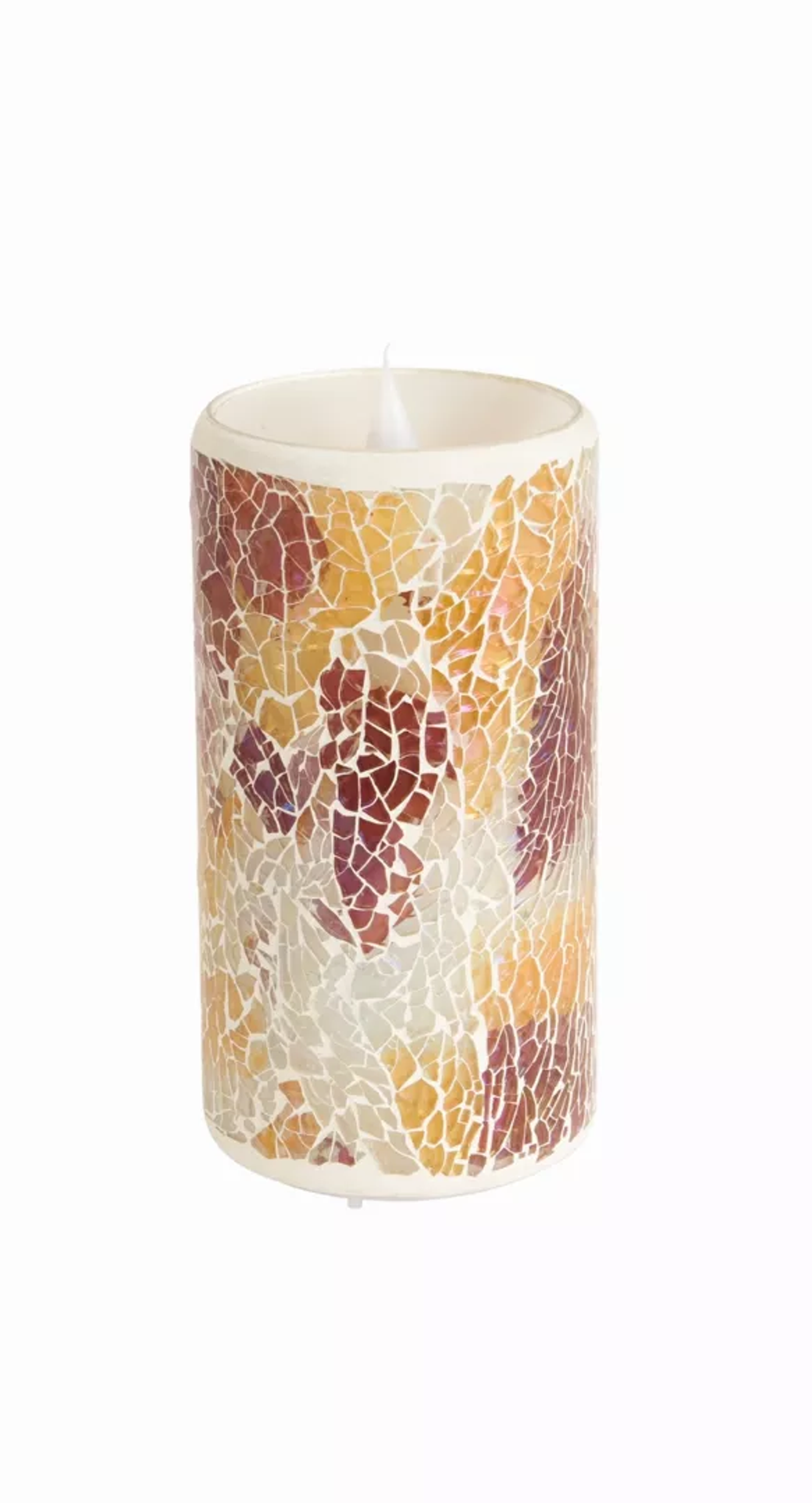 Simplux LED Mosaic Candle with Moving Flame, Set of 2