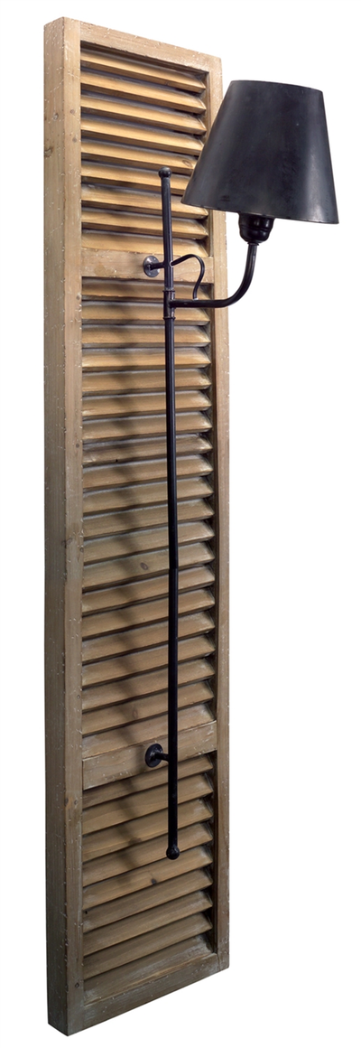 Shutter-Style Floor Lamp, Wood & Metal