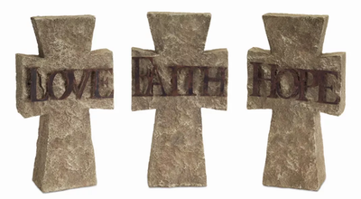 Hope, Faith, Love Cross Set, Set of 3