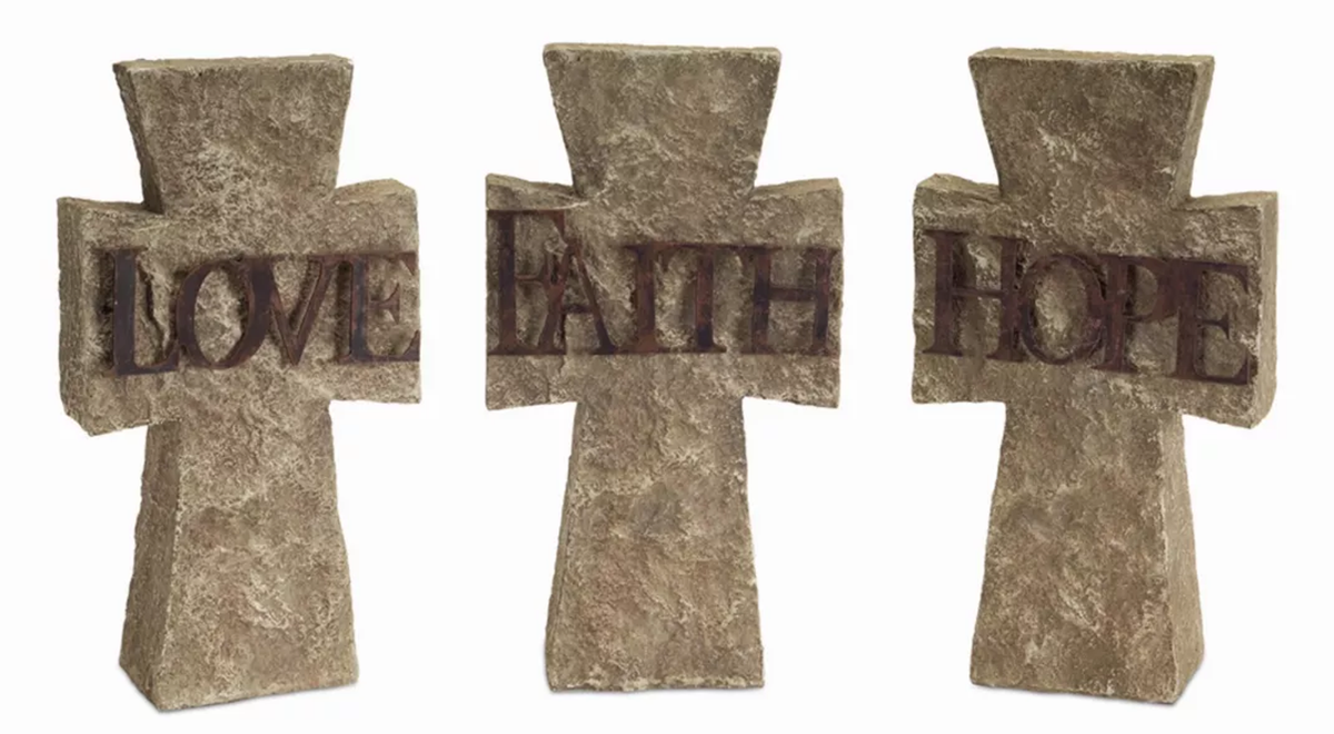Hope, Faith, Love Cross Set, Set of 3