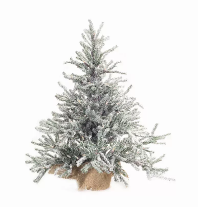 Snowy Pine Tree with 50 Lights, 25in